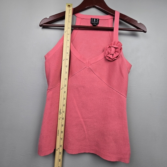 INC Silk Blend Dressy Blouse Floral Detail Pink Womens Size MP Spring Office - Picture 7 of 7